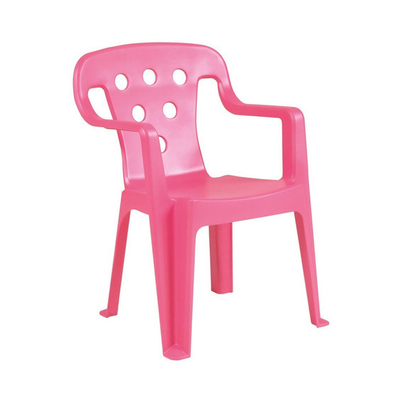 Silla Infantil Niño Plástico Reforzada Grandes - Garageimpo Color Rosa