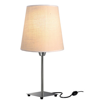 Lampara De Mesa Velador Acero Cañamo Led De Regalo