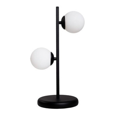 Lampara Velador 2 Luces Elyn Globo Opal Apto Led G9 