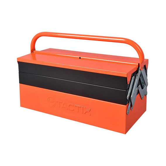 Caja Metalica Naranja 5 Compartimentos 47cm Tactix