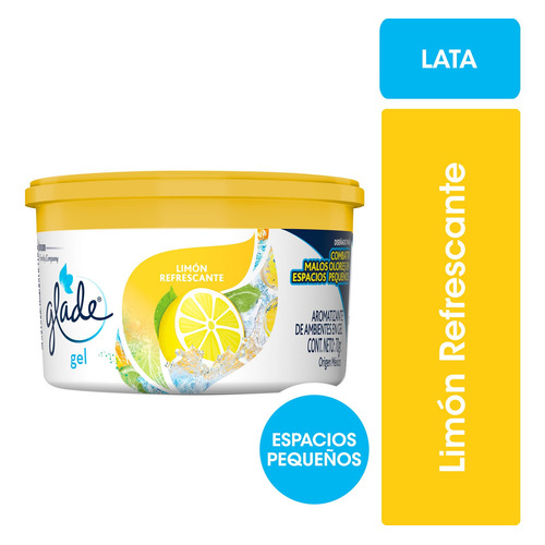 Glade Desodorante Ambiental Mini Gel Limón Refrescante 70 G