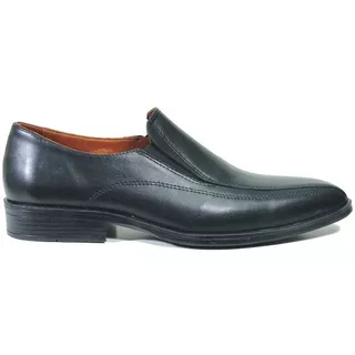 Zapato Hombre Vestir Cuero Negro Elastico Base Caucho C