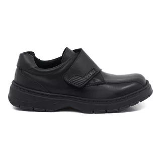 Zapatos Escolares Varon Colegial Velcro Cuero Ferli 210010