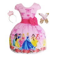 Vestido Infantil Luxo Festa Tema Princesas Da Disney