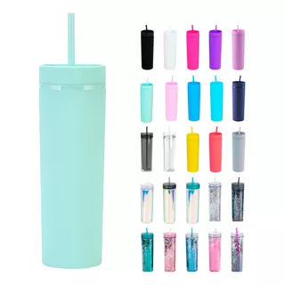 Vaso Tipo Skinny 500ml Sin Personalizar Acrílico + Popote