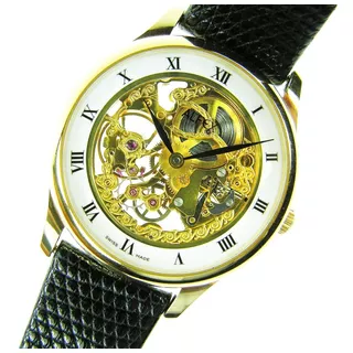 Reloj Alfex Of Switzerland Skeleton - Mecanismo A La Vista