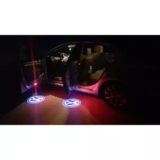 Par De Luzes De Porta Led Logo Vw Jetta Passat *com Chicote*