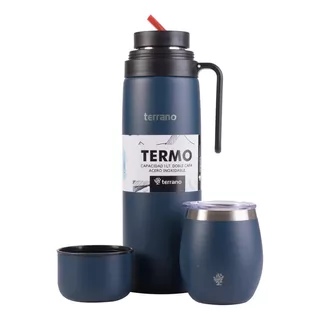 Kit Matero Terrano (mate + Termo C/asa + Bombilla De Regalo)