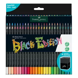 Colores Faber Castell Super Soft Black Edition X 50