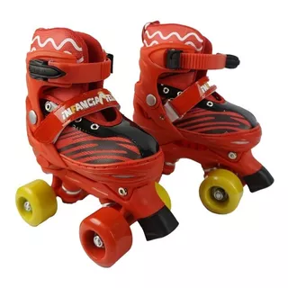 Patines Rojo Ajustables Ruedas Color Clásicas Talla M 23-26 