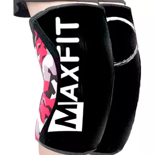 Rodilleras Elasticas De Neopreno Crossfit -gym Maxfit Gm425 Color Rojo-negro Talla Extragrande