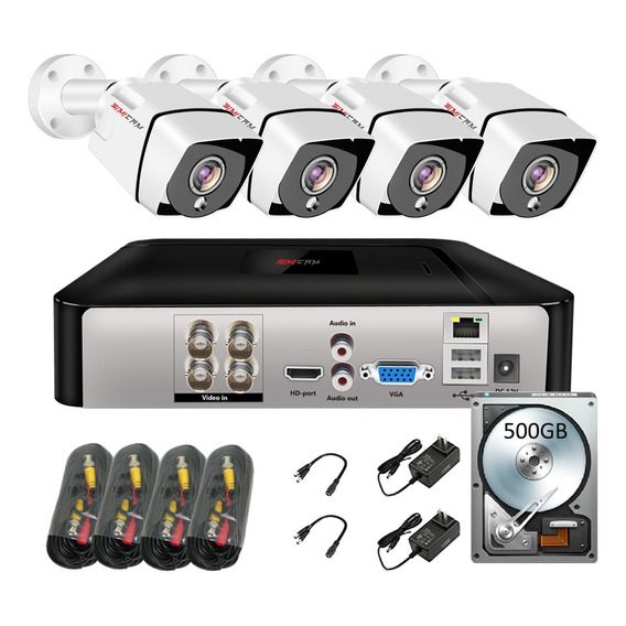 Kit De Videovigilancia Con Cámara Hd De 4 Canales Y 1080p, A