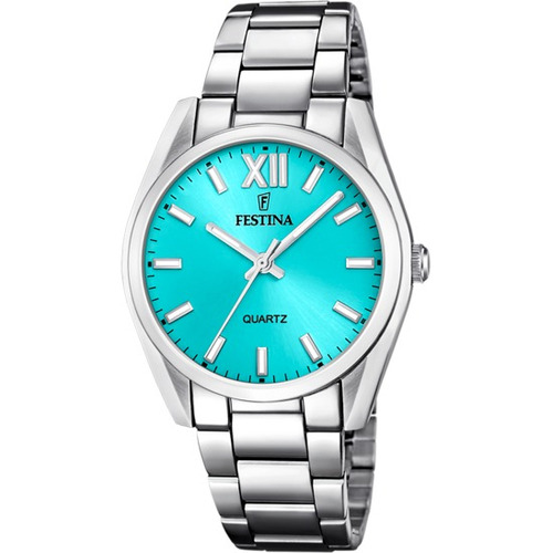 Reloj Festina F20622.d Mujer Boyfriend Collection Azul Color de la malla Plateado Color del bisel Plateado Color del fondo Azul/Turquesa celeste