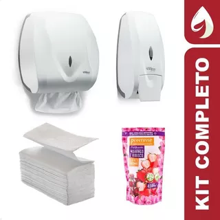 Dispenser Saboneteira + Toalheiro + Sabonete + Papel Toalha