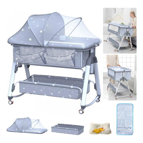 Cama Cuna Corral Para Bebes Altura Regulable Con Mosquitero