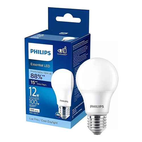 Foco Led Philips Ess Led Bulb E27 12w 6500k Paquete 5 Pz Color De La Luz Blanco Frío