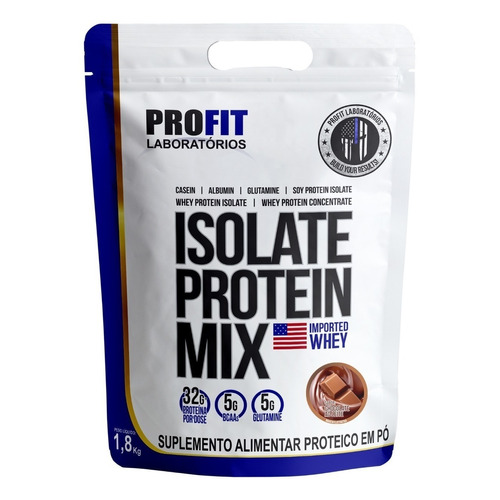 Suplemento en polvo ProFit Laboratórios  Isolate Protein Mix proteínas sabor chocolate con leche en doypack de 1.8kg