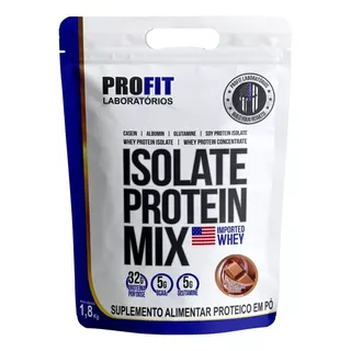 Suplemento Em Pó Profit Laboratórios  Isolate Protein Mix Proteínas Isolate Protein Mix Sabor  Chocolate Ao Leite Em Doypack De 1.8kg