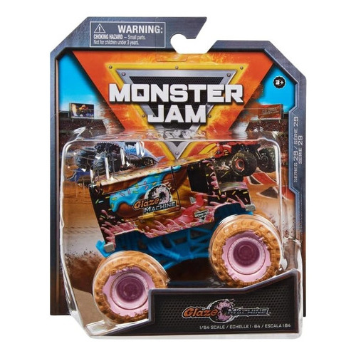 Monster Jam Glaze Machine 1:64 - Serie 29 Color Marrón Y Rosa