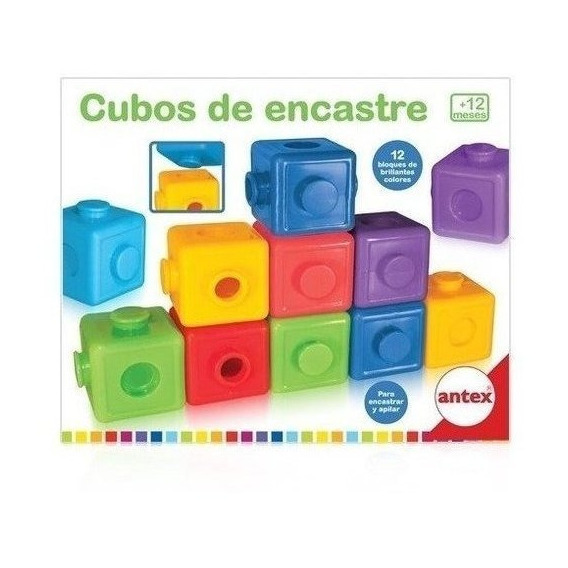 Antex Cubos De Encastre Bebe Didactico Aprendizaje 2283 Color Multicolor
