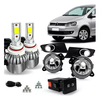 Kit Farol Milha Fox 2010 A 12 2013 2014 Lâmpada Super Led 2d