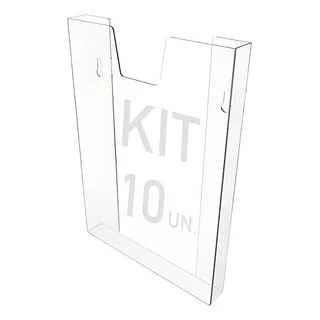 Kit 10 Displays Porta Folha Prontuário Parede A4 Acrílico Ps