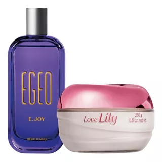 Combo O Boticário Egeo E.joy + Creme Lily Acetinado Love  Kit Presente Feminino