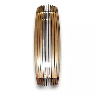 Lámpara Velador De Pie Barril Diseño Nórdico En Madera Mdf