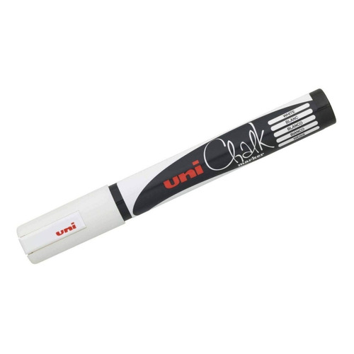 Marcador Tiza Líquida Uni Chalk Pwe 5m Trazo 1,8 A 2,5mm X U Color Blanco