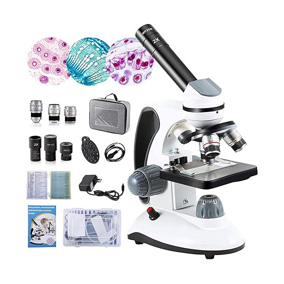 Kit Microscopio Monocular Laboratorio Profesional 40-2000x