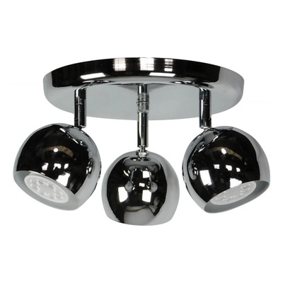 Plafon Techo Manu 3 Luces Gu10 Moderno Cromo 22cm Apto Led Cromo