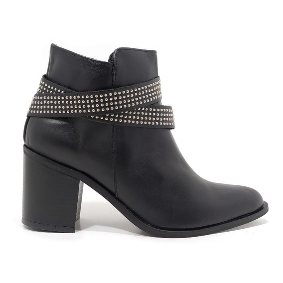 Botas Mujer Botineta Stiletto Corta Cuero Sucre 7118 Vestir