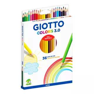 Lápis De Cor Giotto Colors 3.0 Ponta 36 Cores 