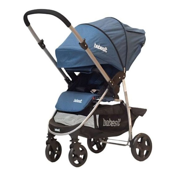 Cochecito de paseo Bebesit Aeris 1390 azul con chasis color plateado