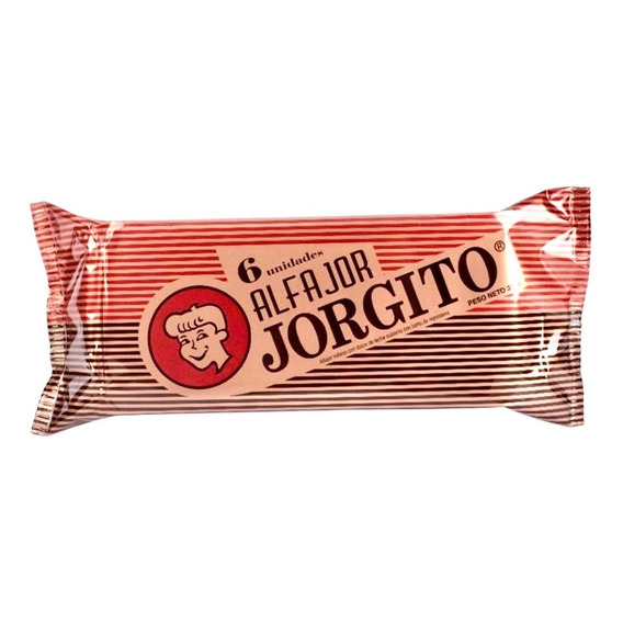 Alfajor Jorgito sabor chocolate 6 unidades 