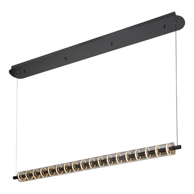 Colgante Led Sidney L 32w Negro Deco Moderno 1,54mt  Negro