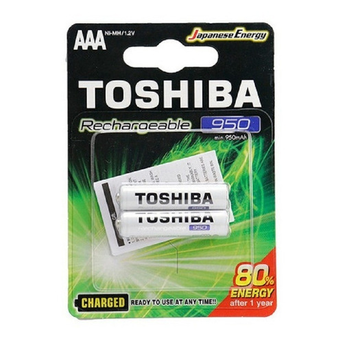 2pilas Aaa 950 Mah Toshiba Recargables P/ Telefonos Inalamb