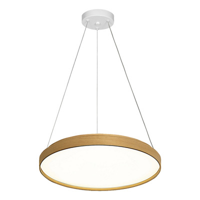 Colgante Led York Madera Control Remoto 45w Moderno Lk