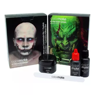 Kit Cenográfico Maquiagem Terror Halloween Color Make