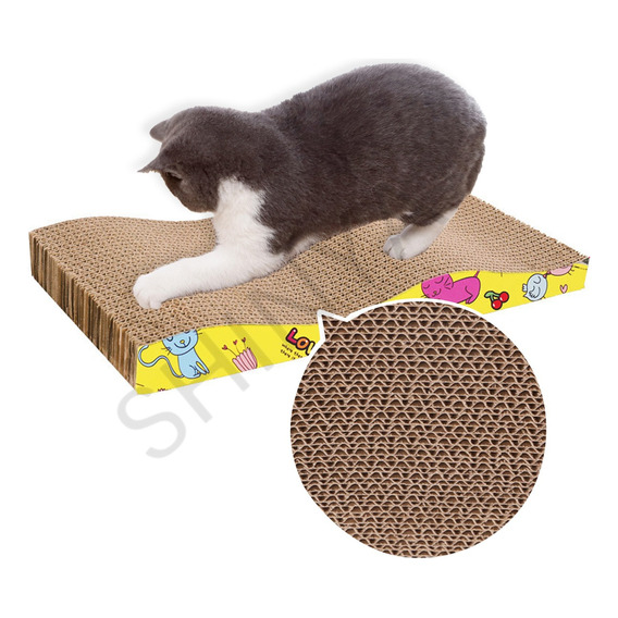 Rascador Para Gatos Gato De Cartón 43*21*4cm Corrugado Uñas