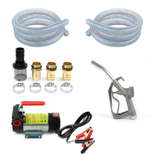 Kit Bomba Trasvasije Diesel 12v 175w Motor Manguera Pistola