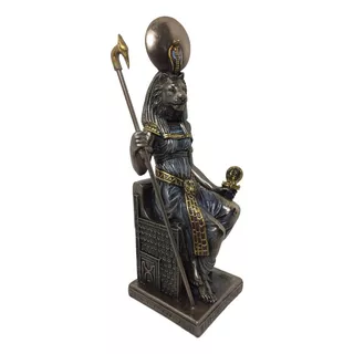 Sekhmet No Trono Deusa Da Guerra E Da Cura Veronese Cor Bronze