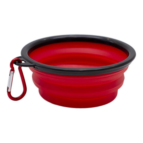 Comedero Bebedero Plato  Para Perros Plegable Con Mosquton Color Rojo