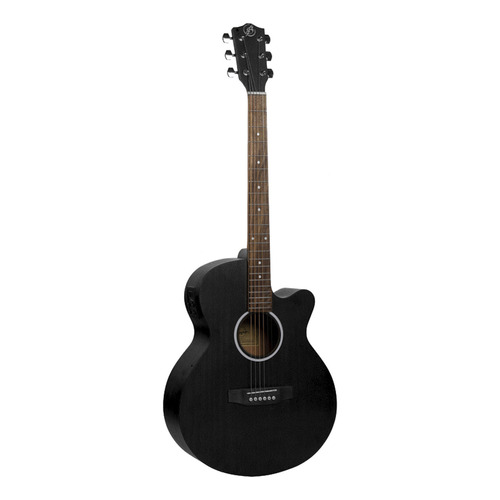 Guitarra Electroacústica Bamboo Stage Negra 40 Con Funda Color Negro Material del diapasón Nogal Orientación de la mano Diestro