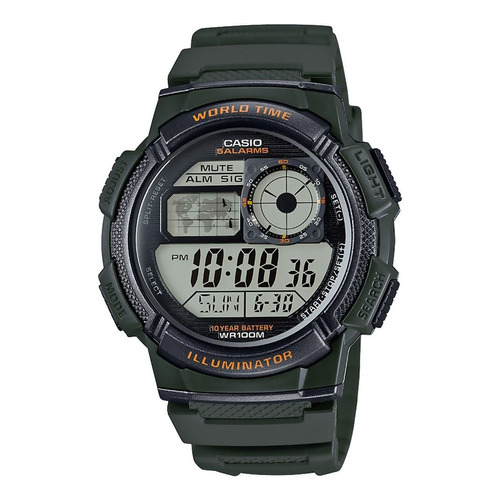 Reloj pulsera Casio Youth Series AE-1000 Hombre Verde oscuro