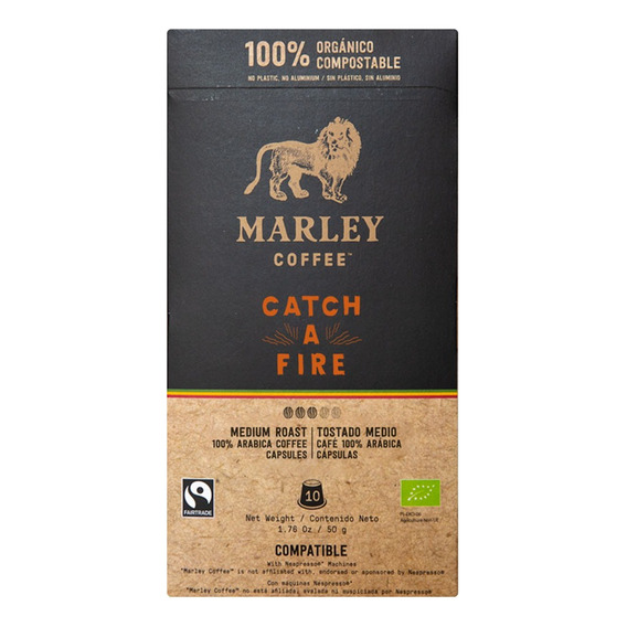 Cápsula Espresso Catch A Fire Marley Coffee 10 Un.