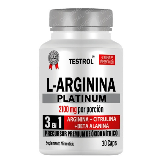 L-arginina Platinum 2100mg Testrol 3 In 1- 30 Cápsulas