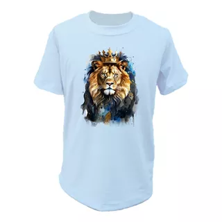 Camiseta Infantil Leão Aquarela - Moda Religiosa 