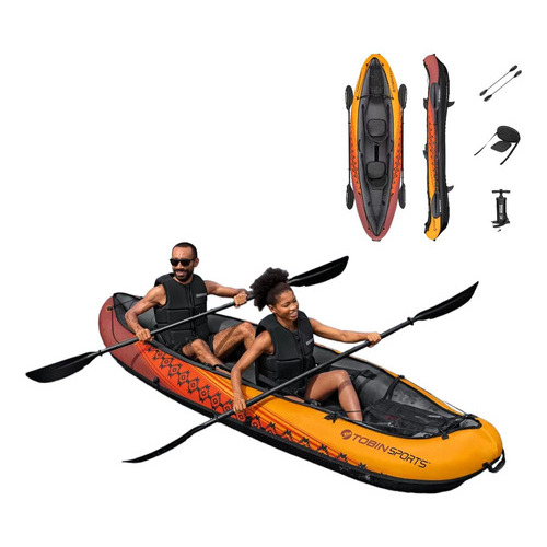 Kayak Inflable Para 2 Personas 2 Remos Aluminio Y Bomba