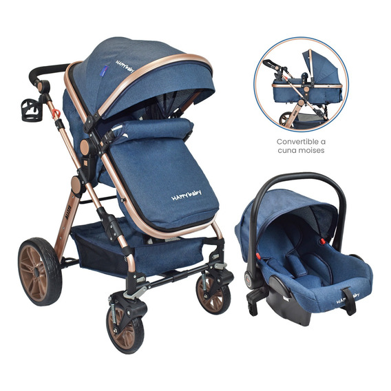 Coche Para Bebe Tipo Moisés Happy Baby Alizze + Pañalera